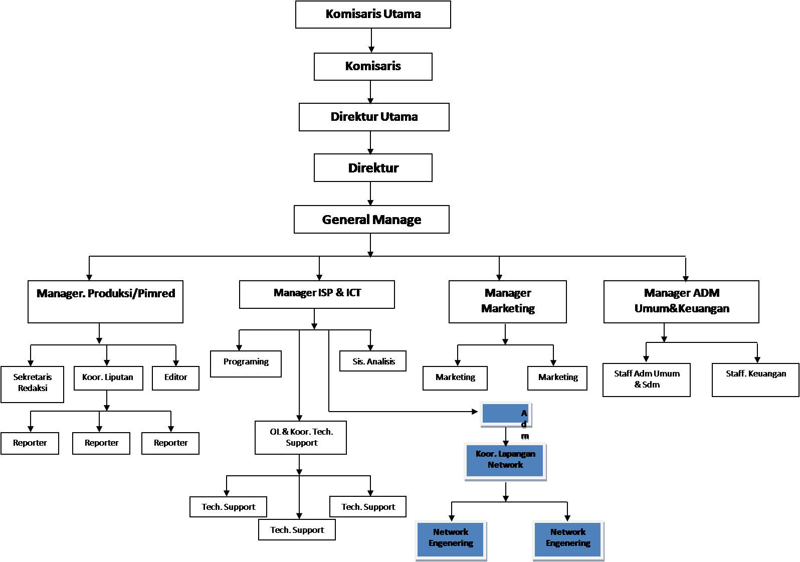 Struktur Organisasi dan Implementasi nya Dalam Bidang 